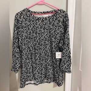 Rafaella Heart 3/4 Sleeve Tee 1X Womens